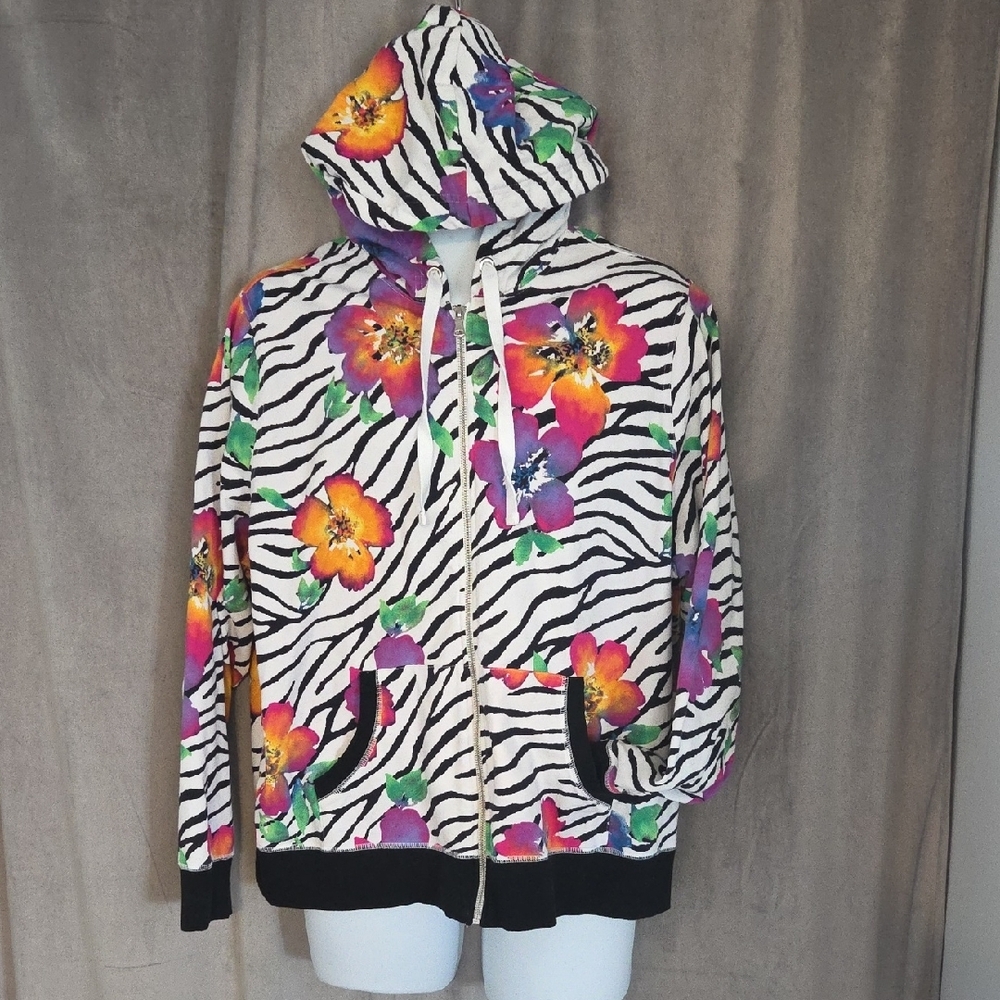 Studio Works 2x Multicolor Floral Zebra Hoodie